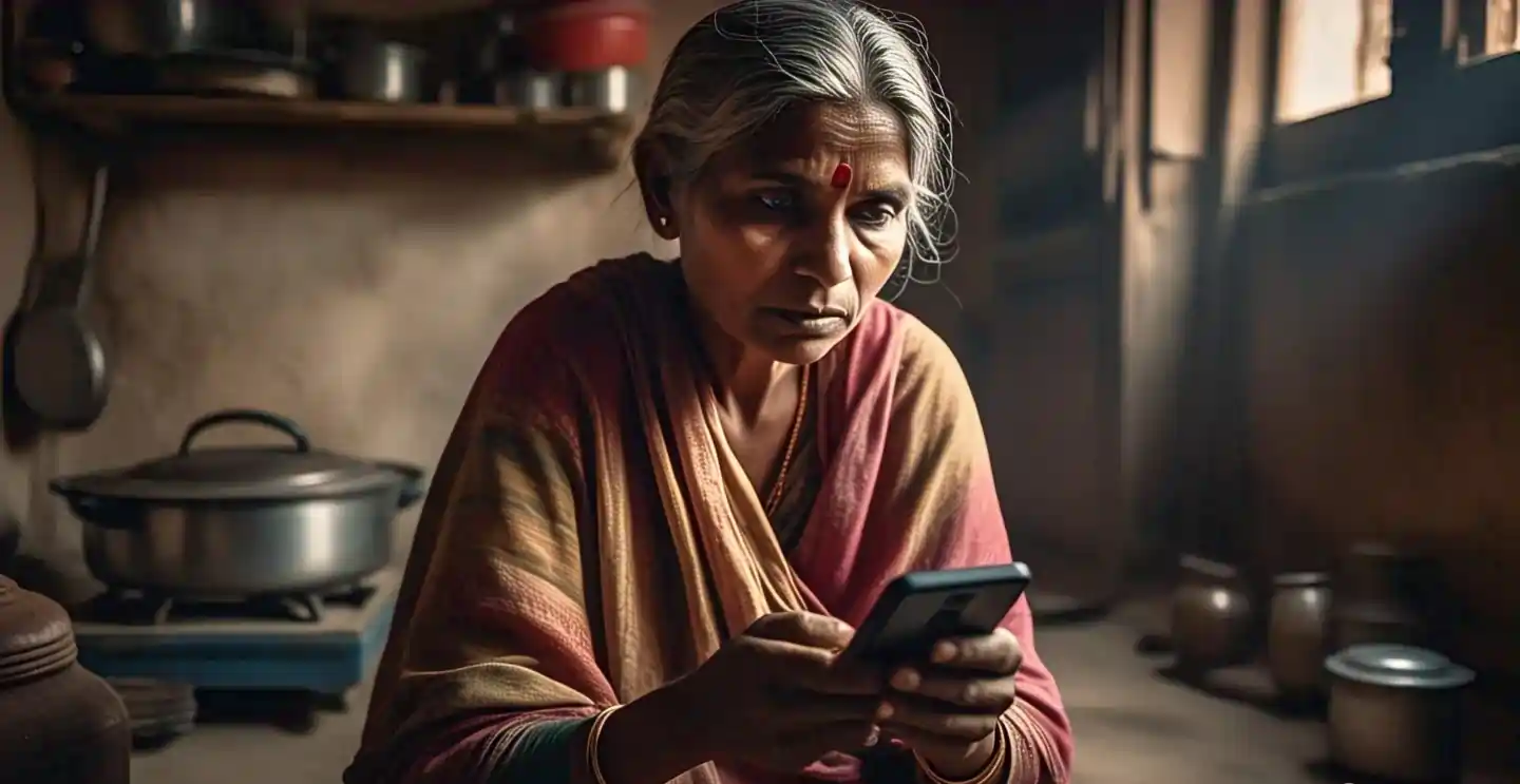 मोबाइल पर नजदीकी गैस एजेंसी खोजते हुए उपयोगकर्ता